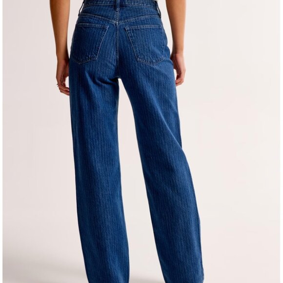 Abercrombie & Fitch The Loose High Rise Denim Jeans Blue New Plus Size 33 Short - Picture 5 of 12